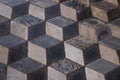 The three-dimensional effect f a marble cube floor in a church Royalty Free Stock Photo