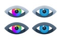 Three dimensional eye icons