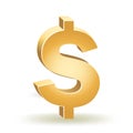 Gold Dollar Sign Royalty Free Stock Photo