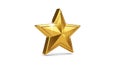 A three-dimensional gold star with a polished, reflective surface. It features five Royalty Free Stock Photo