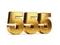 Three dimensional golden number 555 Royalty Free Stock Photo