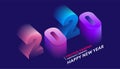 Three-dimensional Gradient Numbers - 2020, 2020 Font Design