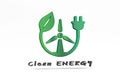 Three dimensional green energy icon isolated on a white background