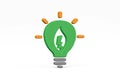 Three dimensional green energy icon isolated on a white background Royalty Free Stock Photo