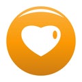 Three-dimensional heart icon orange Royalty Free Stock Photo