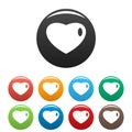 Three-dimensional heart icons set color Royalty Free Stock Photo