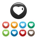 Three-dimensional heart icons set color vector Royalty Free Stock Photo