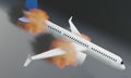 Three-dimensional illustration 3D Dramatization of Boeing 737 Airplane Accident Fire