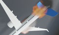 Three-dimensional illustration 3D Dramatization of Boeing 737 Airplane Accident Fire