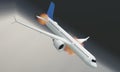 Three-dimensional illustration 3D Dramatization of Boeing 737 Airplane Accident Fire