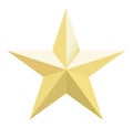 Nice illustration of a 3d look Gold star on white background. Royalty Free Stock Photo