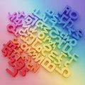 Three-dimensional letters and numbers in a Royalty Free Stock Photo