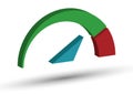 Three-dimensional logo of the speedometer. Simple vector illustration for an icon, logo, or logo