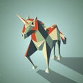 Three dimensional magic origami unicorn from