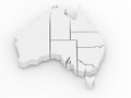 Three-dimensional map of Australia Royalty Free Stock Photo