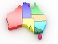 Three-dimensional map of Australia Royalty Free Stock Photo