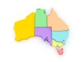 Three-dimensional map of Australia. Royalty Free Stock Photo