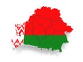 Three-dimensional map of Belarus.