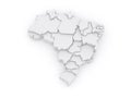 Three-dimensional map of Brazil. Royalty Free Stock Photo
