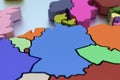 Three-dimensional map of Europe in bright colors isolated background Royalty Free Stock Photo
