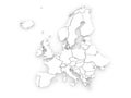 Three-dimensional map of Europe. Royalty Free Stock Photo