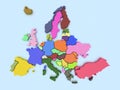 Three dimensional map of Europe Royalty Free Stock Photo