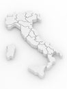 Three-dimensional map of Italy. 3d