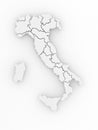 Three-dimensional map of Italy. 3d