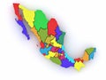 Three-dimensional map of Mexico