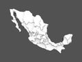 Three-dimensional map of Mexico.