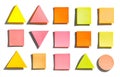 Three-Dimensional Memo Stickers, Colorful Paper Displayed on a White Background Royalty Free Stock Photo
