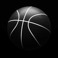 Three dimensional model of basketball ball over black background Royalty Free Stock Photo