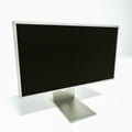 Three-dimensional model of a modern silver monitor on a white background. 3d render illustration Royalty Free Stock Photo