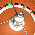 Three-dimensional model of a roulette drum on a yellow background. 3d render illustration