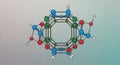 A three-dimensional molecular model featuring an octagonal structure is depicted. Royalty Free Stock Photo