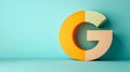 Three Dimensional Pastel Letter G on Blue Background Royalty Free Stock Photo