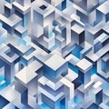 Isometric Cubes: A Three-Dimensional Pattern of Interlocking Cubes, Creating a Dynamic Geometric Visual Effect Royalty Free Stock Photo