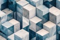 Isometric Cubes: A Three-Dimensional Pattern of Interlocking Cubes, Creating a Dynamic Geometric Visual Effect Royalty Free Stock Photo