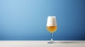 Minimalist Blue Art Belgian Dubbel With White Wine And Beer Royalty Free Stock Photo