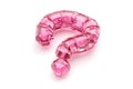 Pink crystal question mark elegant and intriguing Isolated on white background Royalty Free Stock Photo