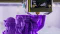Three dimensional printing machine prints physical 3D model Royalty Free Stock Photo