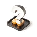 Three dimensional question mark symbol icon Royalty Free Stock Photo