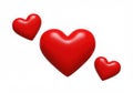 Three dimensional red hearts floating Royalty Free Stock Photo