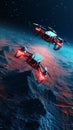 Drone Hovering over a Binary Code Landscape - A Three-Dimensional Render for Tech Concepts Royalty Free Stock Photo