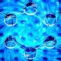 Closeup on a hexagonal nano structure with particles