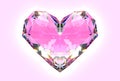 Realistic pink diamond isolated on pink background Royalty Free Stock Photo