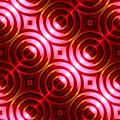 Red art deco circles pattern