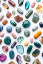 A three-dimensional rendering of an array of colorful pills and tablets, set against a white background, symbolizing