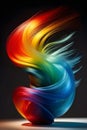 Colorful abstract 3D rendering of dynamic hairs in vibrant rainbow colors Royalty Free Stock Photo