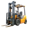 Orange and Gray Forklift Isolated White Background Royalty Free Stock Photo
